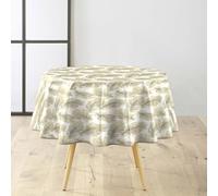 Douceur d'Intérieur, Round Tablecloth (Diameter 160 cm) Plumina, PVC, Printed Metallic