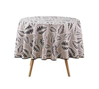 Douceur d'Intérieur, Round Tablecloth (Diameter 180 cm) Alma Black Printed Polyester