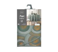 Douceur d'Intérieur, Round Tablecloth (Diameter 180 cm) Eclipse Sage Printed Polyester Metallic