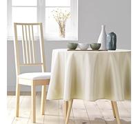 Douceur d'Intérieur, Round Tablecloth (Diameter 180 cm) Essential Natural, Polyester