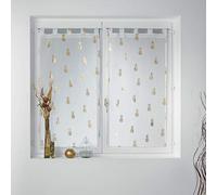 Douceur d'Intérieur Samba Pair of Curtains 2 x 60 x 160 cm Sand Metallic White/Gold