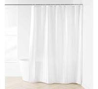 Douceur d'Intérieur, Satin Plain Microfibre Shower Curtain with Hooks (180 x 200 cm)