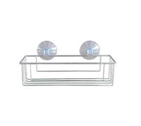 Douceur d'Intérieur, Shower Basket with Suction Cups, Wire Basic Chrome, Metal
