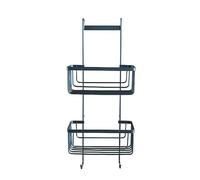 Douceur d'Intérieur, Shower Caddy with 2 Hanging Baskets, Premium Wired, Black, Metal