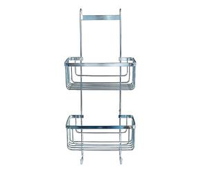 Douceur d'Intérieur, Shower Caddy with 2 Hanging Baskets, Premium Wired Chrome, Metal
