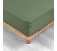 Douceur d'Intérieur Single Fitted Sheet 90 x 190 cm Percaline Khaki