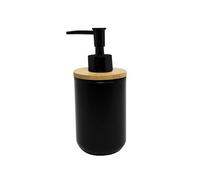 Douceur d'Intérieur Smart Soap Dispenser, Diameter 7.2 x 17.5 cm, Black, Polystyrene and Bamboo