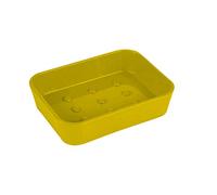 Douceur d'Intérieur Soap Dish 11.9 x 8.9 x 2.2 cm Plain Plastic Soft Touch Vitamin, 95% 5% Rubber, Hot Honey, 11.9 x 8.9 x 2.3 cm