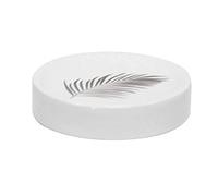 douceur d'intérieur, Soap Dish (Diameter 11.2 x 2.2 cm) Orbella White/Silver, Ceramic Printed Silver