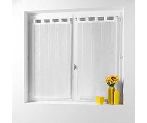 Douceur d'Intérieur Soft Pair of Indoor Loops 2 x 45 x 160 cm Veil Sand Chenille Linahe White 1626492