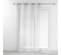 Douceur d'Intérieur, SOLEA 140 x 240 cm White Linen Effect Printed Eyelet Curtains