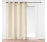 Douceur d'Intérieur, Soline Natural Eyelet Curtain 140 x 260 cm Polyester Plain