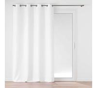 Douceur d'Intérieur, Soline White Eyelet Curtain 140 x 260 cm Polyester Plain