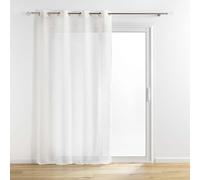 Douceur d'Intérieur, Sunline Net Curtain with Eyelets (140 x 240 cm) White/Gold, Woven Metallic Thread