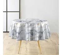 Douceur d'Intérieur, Tablecloth Round (Diameter 160 cm) Marquina PVC Printed Metallic