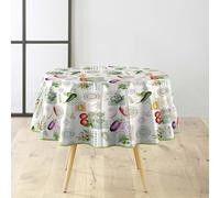 Douceur d'Intérieur, Tablecloth Round Diameter 160 cm Vegetalia PVC Printed