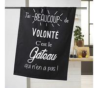 Douceur d'Intérieur, Tea Towel (50 x 70 cm) Gourmandise Black, Printed Cotton