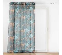 Douceur d'Intérieur, Tilda Net Curtain with Eyelets (140 x 240 cm) Green Sandblasted Printed Voile