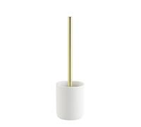 Douceur d'Intérieur, Toilet brush (Ø 10.2 x 36.5 cm) Aquamarbre White/Gold, Polyresin Plain