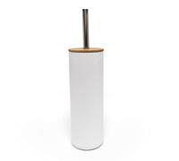 douceur d'intérieur, Toilet Brush (Diameter 9.2 x 37 cm) Smart White, Polystyrene Bamboo Finish