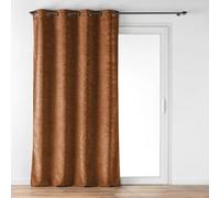Douceur d'Intérieur, Velvet Curtain with Eyelets 140 x 260 cm Glass Camel
