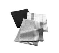 Douceur d'Intérieur, Vibrato Set of 3 Black Woven Tea Towels 50 x 70 cm