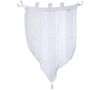 Douceur d'Interieur Voile Sable Salina 2-Net Curtain Pompon, Blanc