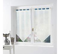 Douceur d'Interieur Voile Sable Salina 2-Net Curtain Pompon, Naturel