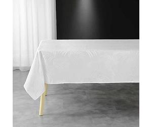 Douceur d'Intérieur, White Jacquard Feather Rectangular Tablecloth 140 x 240 cm