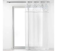 Douceur d'Intérieur White/Silver Eyelet Curtain 140 x 240 cm
