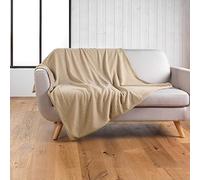 Douceur d'Intérieur, Wooly Beige Blanket (180 x 220 cm) Plain