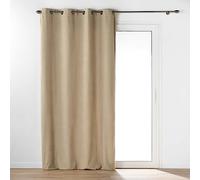 Douceur d'Intérieur, Wooly Curtain with Eyelets 140 x 240 cm Beige Plain