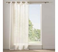 Douceur d'Intérieur, Yoko Net Curtain with Eyelets 140 x 240 cm Natural Linen Effect Woven