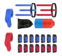 DOUDINGMAO 10 Waist Flags and 30 Additional Markers Along with 6 Training Cones for Group Activities Quick Releases Flagfootball Set