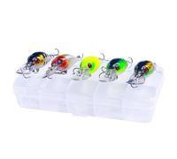 DOUDINGMAO 5Pcs Artificial Baits with Hook 4.3g 5.3cm Crankbaits Lures for Trout Swimbait Fishing Lures for Saltwater Fishing Multiple Color