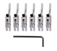 DOUDINGMAO 6Pcs Electric Guitar Tremolo Bridge Saddles Electric Guitar Metal Locked String Saddles Roller Bridge Tremolo Saddles