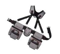 DOUDINGMAO Heavy Duty Adjustable Carpenters Tool Belt with Multi Pockets Pouches and Reinforced Suspenders for Construction Work