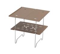 DOUDINGMAO Portable Folding Camping Table with Double Layer and Aluminum Top, Light Weight Outdoor Picnics Desk Folding Camp Table