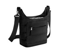 DOUDINGMAO Water Bottle Crossbody Bag with Two Cup Compartments, Front Storage Pockets and Foil Lining, Black Bag for Walks, Gym and Camping Trips Accessory Daily Carry Cup Holder