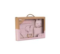 Doudou Bear, Bib and Teether Set, Pink