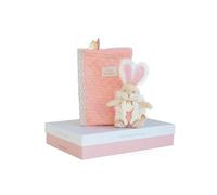 Doudou et Compagnie DC3498 RABBIT OF SUGAR Rose - Box protects health book and blanket - Pink