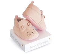 Doudou et Compagnie - DC3708 Newborn Baby Slippers - Pink - 0/6 Months