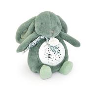 Doudou et Compagnie DC4203 Musical Night Light Sage Green Rabbit with Star Projection Soft Toy with Melodies and Soothing Lights - Baby Night Companion - Newborn Gift Idea