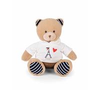 Doudou et Compagnie - Eiffel Tower Sweatshirt Teddy Bear - 28 cm - Amour de Paris Collection - Embroidered French Spirit Design - Cuddly Soft Toy - Souvenir Gift Idea for Children and Adults - SP4289