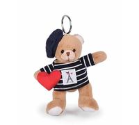 DOUDOU ET COMPAGNIE - SP4280 Eiffel Tower Sailor Bear Soft Key Ring - 14 cm - Amour de Paris Collection - with Beret & Heart - Mini Plush Accessory for Bags - Souvenir Paris Gift Idea