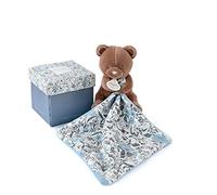 Doudou et Compagnie Vice Versa DC4019 Brown Bear Plush Toy 12cm with Cuddly Toy Boh'aime Collection, from Birth, Beautiful Gift Box with Flower, Includes Cuddly Toy, Baby Gift Idea