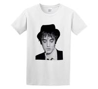 DOUDOUMAO Pete Doherty, Designer Party Black and White Photo aldult take Out Letter T-Shirt White M