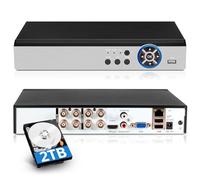 Douevo 8 Channel Security DVR Recorder with 2TB HDD,AI Human/Vehicle Detection,H.265+ Hybrid 5-in-1 Wired Surveillance DVR for HD-TVI/CVI/CVBS/AHD/IPC 1080P 5MP CCTV Cameras,Alert Push