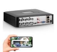 Douevo 8CH CCTV Security DVR Recorder with AI Human/Vehicle Detection, 8 Channel 1080p Hybrid 5-in-1 Wired DVR for Security Camera, Supports 8CH Analog and IP Cameras, Remote Access (No Hard Drive)