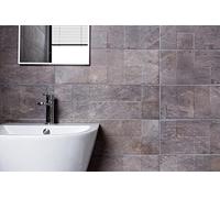 Dougal Grey Decor Wall Tile | Ceramic Matt Tile | Stone Effect Tile | Cut Sample